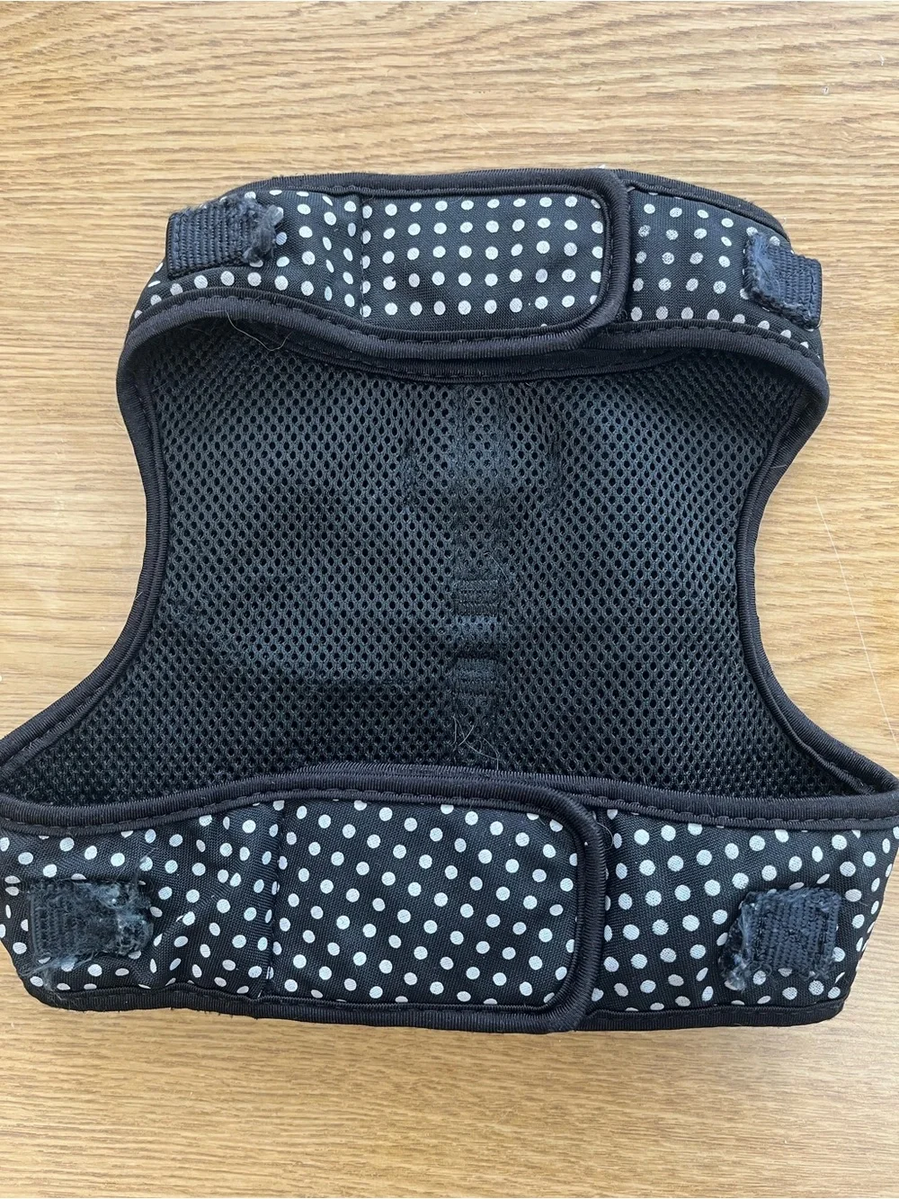 Medium Top Paw Black Polka Dot Dog Harness with Pink Bow